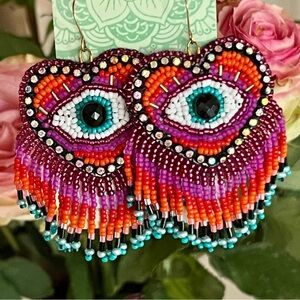 🌺🎉HP🎉🌺 NWT Emily Designs Artisan Beaded Heart Fringe Chandeliers